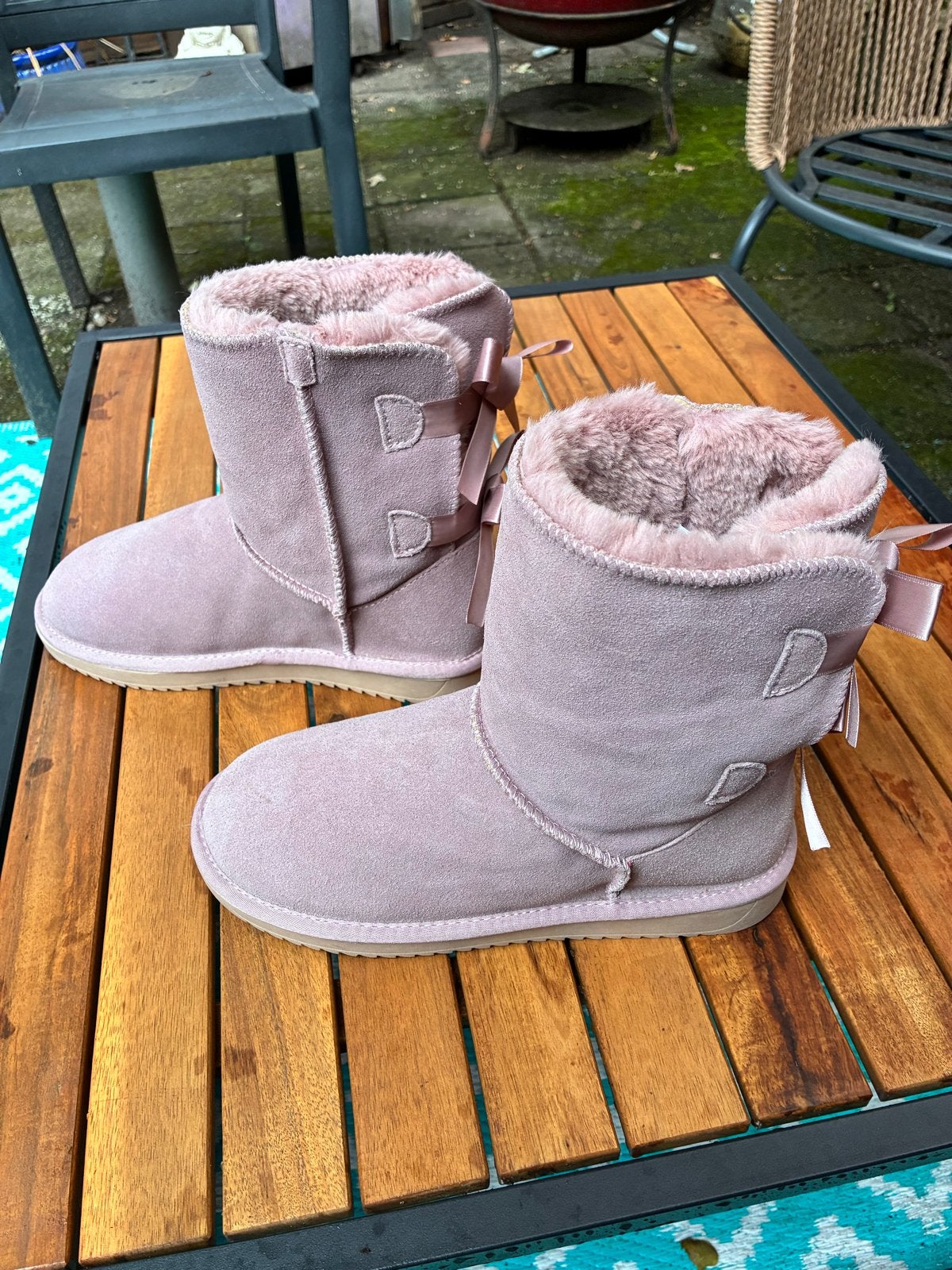 Roze laarzen met strikjes - Maat 42, Ophalen of Verzenden, Nieuw, Roze, Lage of Enkellaarzen