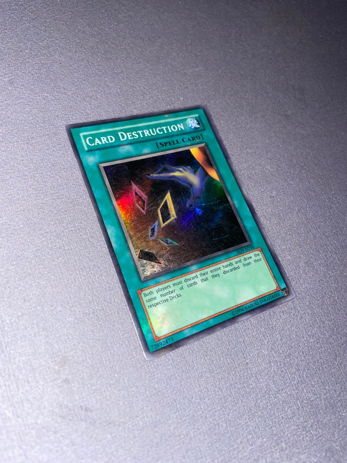 Yu-Gi-Oh! Card Destruction SDY-E038 Super Rare Played, Ophalen of Verzenden, Gebruikt, Losse kaart, Foil
