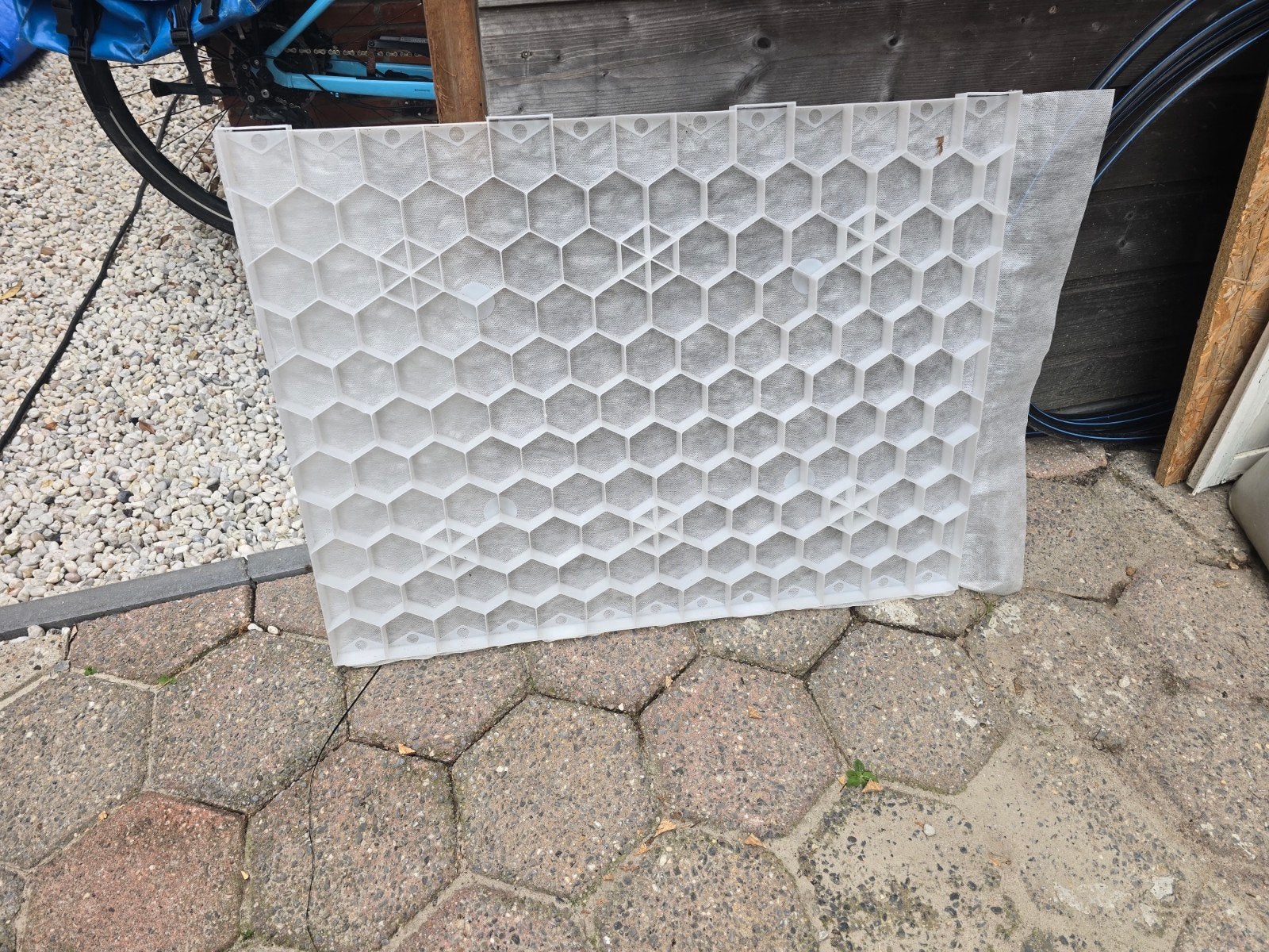 Negen grindplaten met worteldoek 80 x 58 cm, Tuin en Terras, Grind, Keien en Split, Overige materialen, Wit, Overige typen, Nieuw