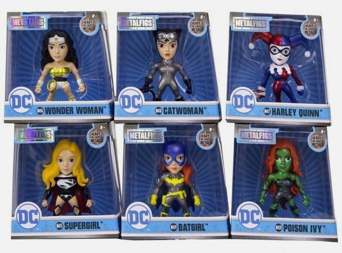 Set DC MetalfigsJada Toys Wonder Woman Harley Quinn Batgirl, Verzenden, Zo goed als nieuw