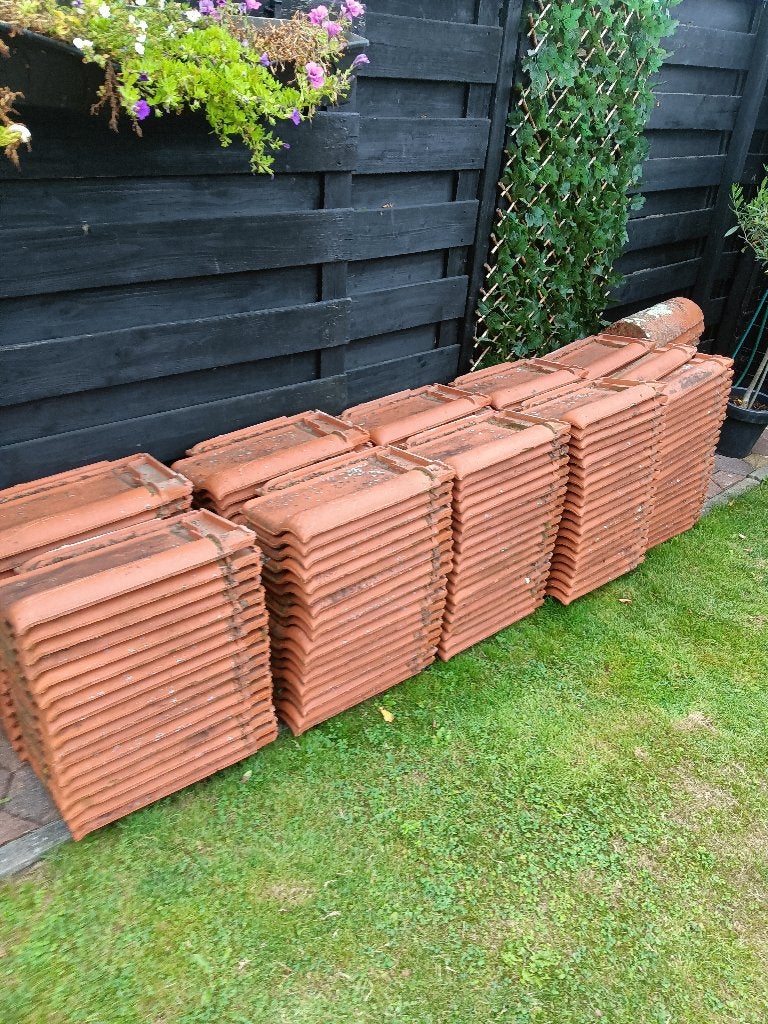 Dakpannen   GRATIS, Gebruikt, Steen of Klei, Ophalen of Verzenden, 15 m² of meer