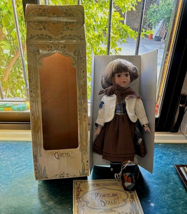 Antieke porseleinen pop Gretel, Ophalen of Verzenden, Nieuw, Babypop