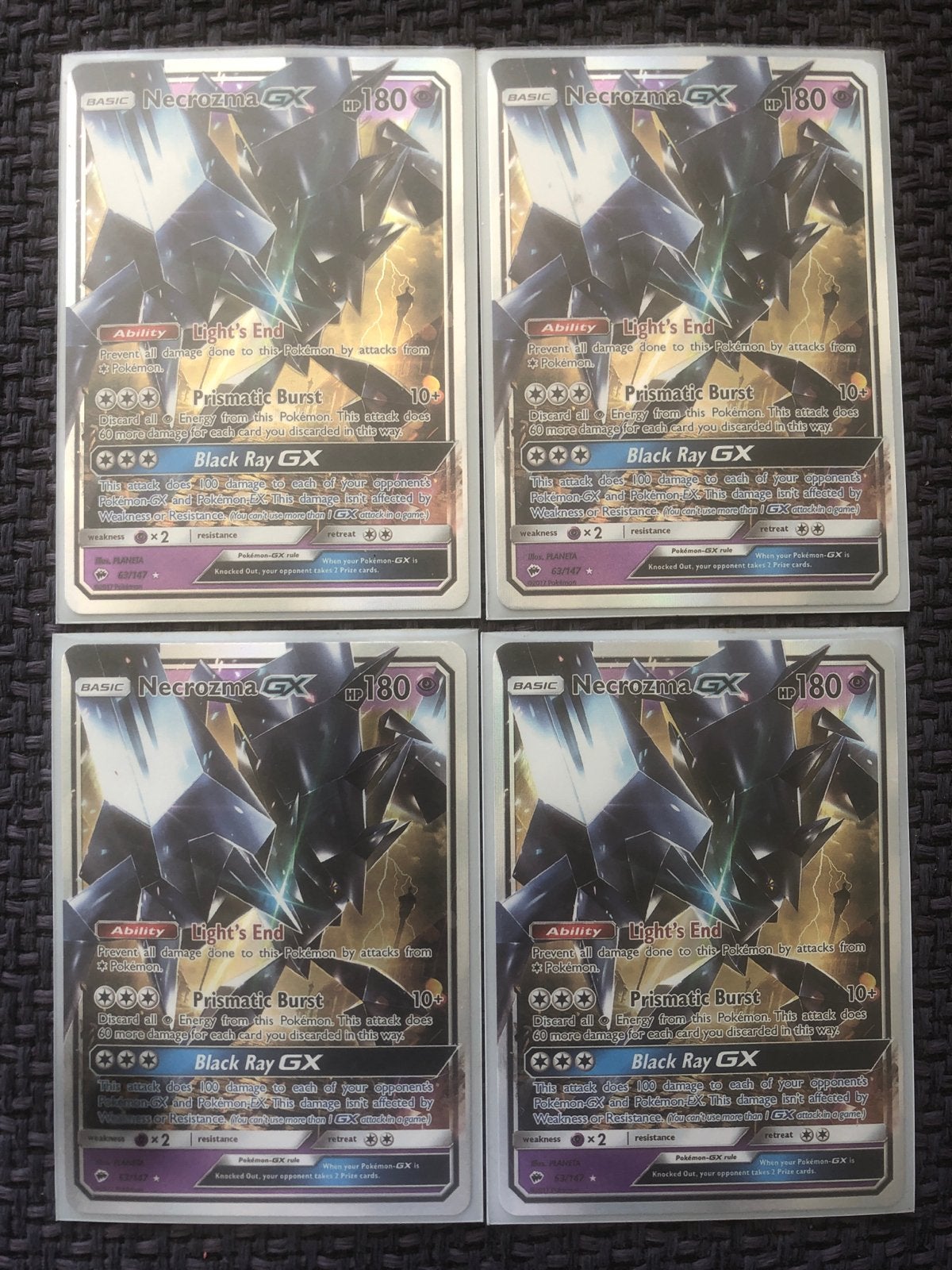 4x Necrozma GX Pokémon Kaarten - Zo goed als nieuw, Ophalen of Verzenden, Zo goed als nieuw, Meerdere kaarten