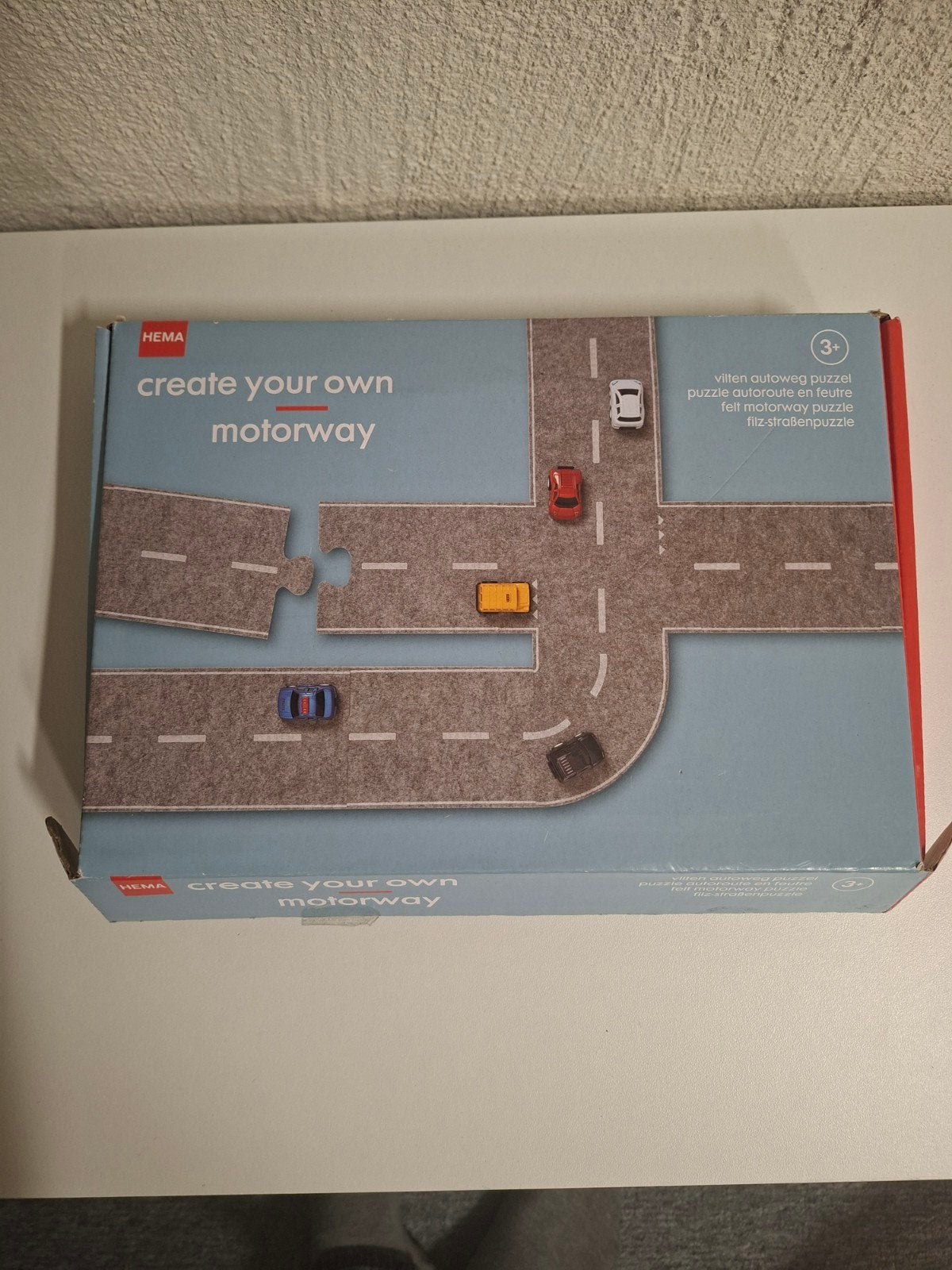Hema 'Create Your Own Motorway' vilt autoweg puzzel, Ophalen of Verzenden, Zo goed als nieuw, Jongen of Meisje