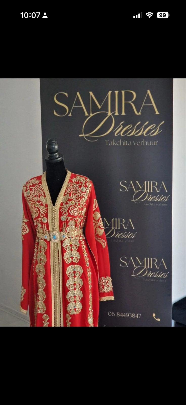 Prachtige takchita van MK Haute Couture takshita 1 x gedrage, Maat 38/40 (M), Verzenden, Zo goed als nieuw, Rood