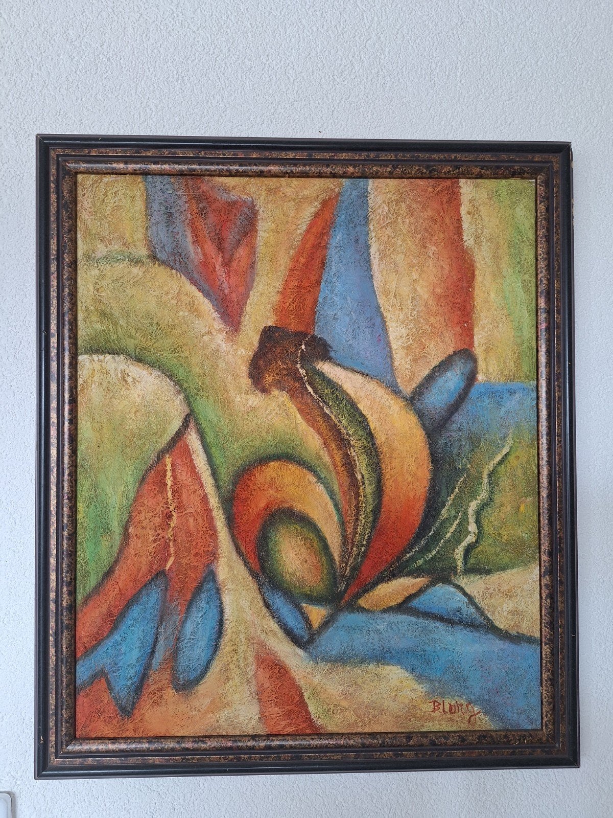 Abstract werk, gesigneerd 'BLOM', Bergen, jaren '70, Ophalen