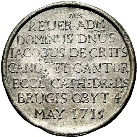 Obiit Penning (Tin/Lood) 1715., Ophalen of Verzenden, Overige materialen