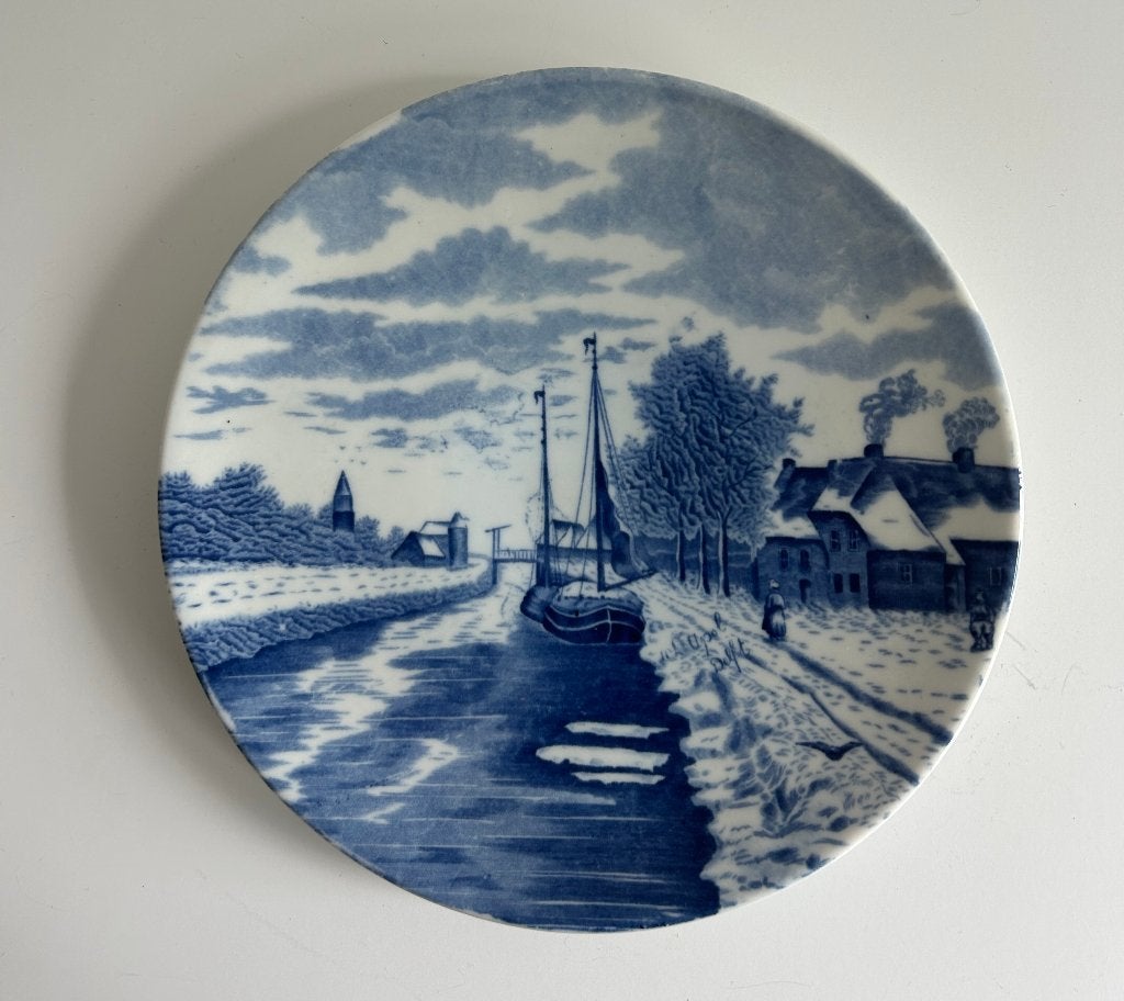 Oud Delfts blauw wandbord – Mosa Maastricht, Ophalen of Verzenden