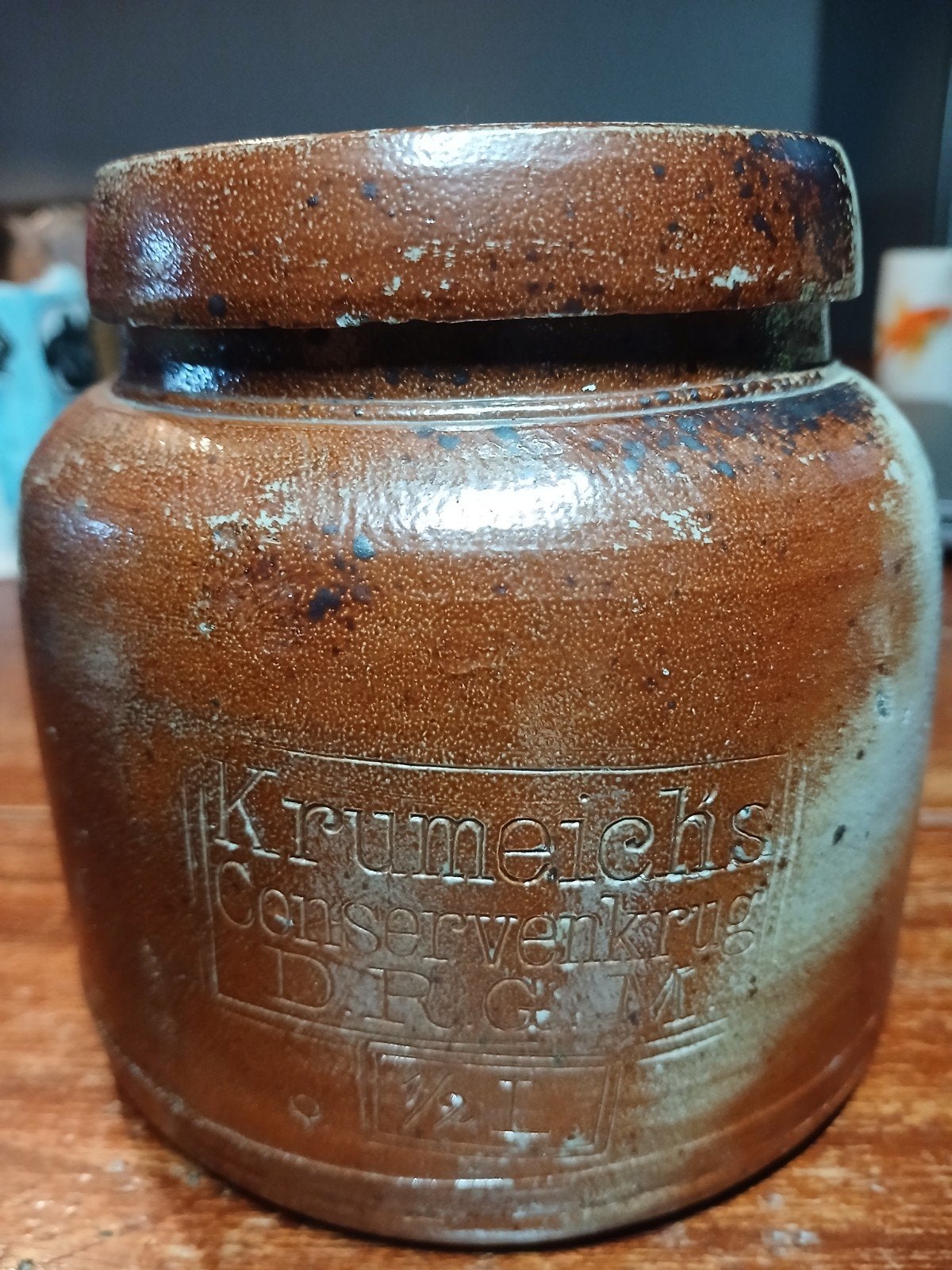krumreichs conservenkrug antiek, Ophalen of Verzenden