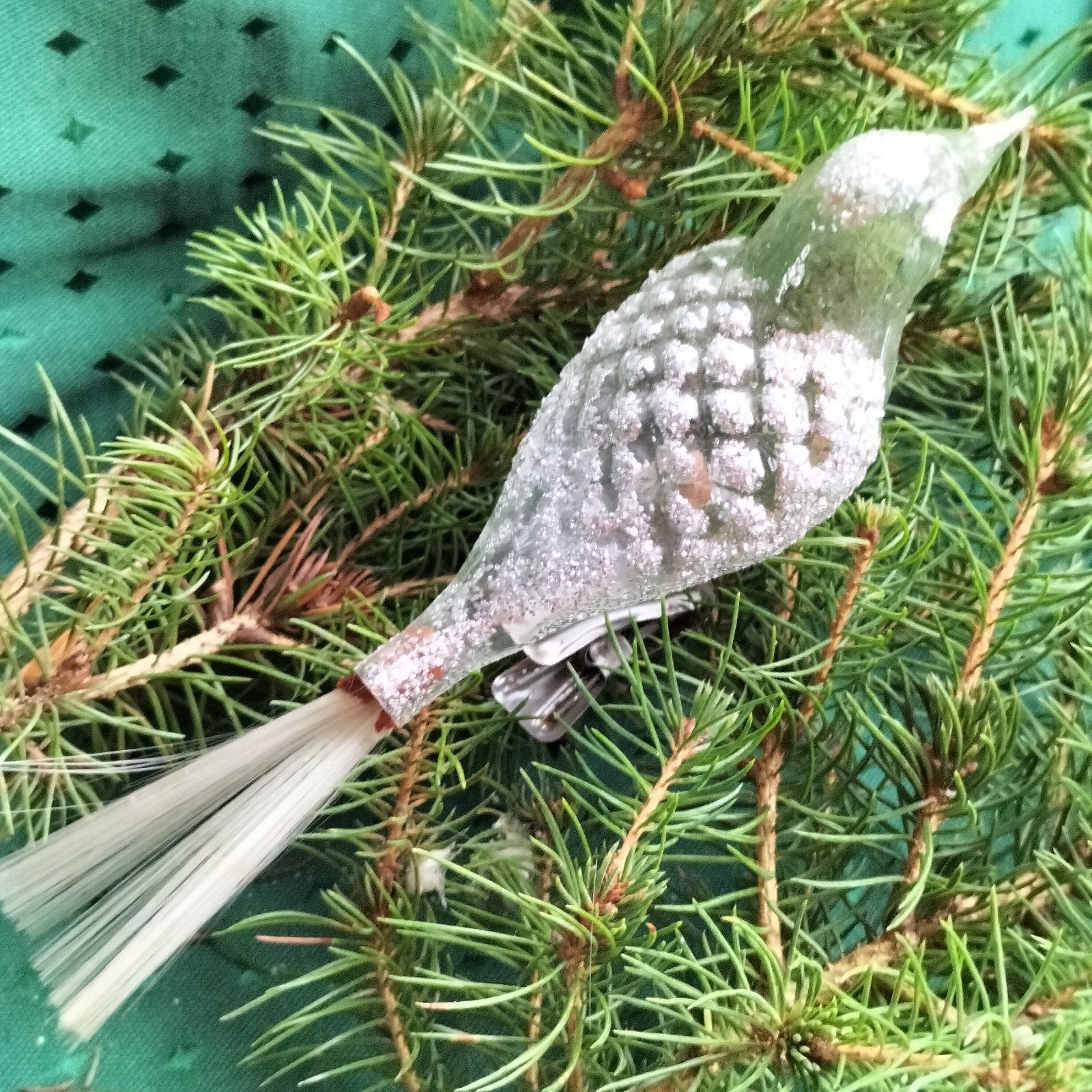 oude vintage kerstbal vogel., Diversen, Ophalen of Verzenden