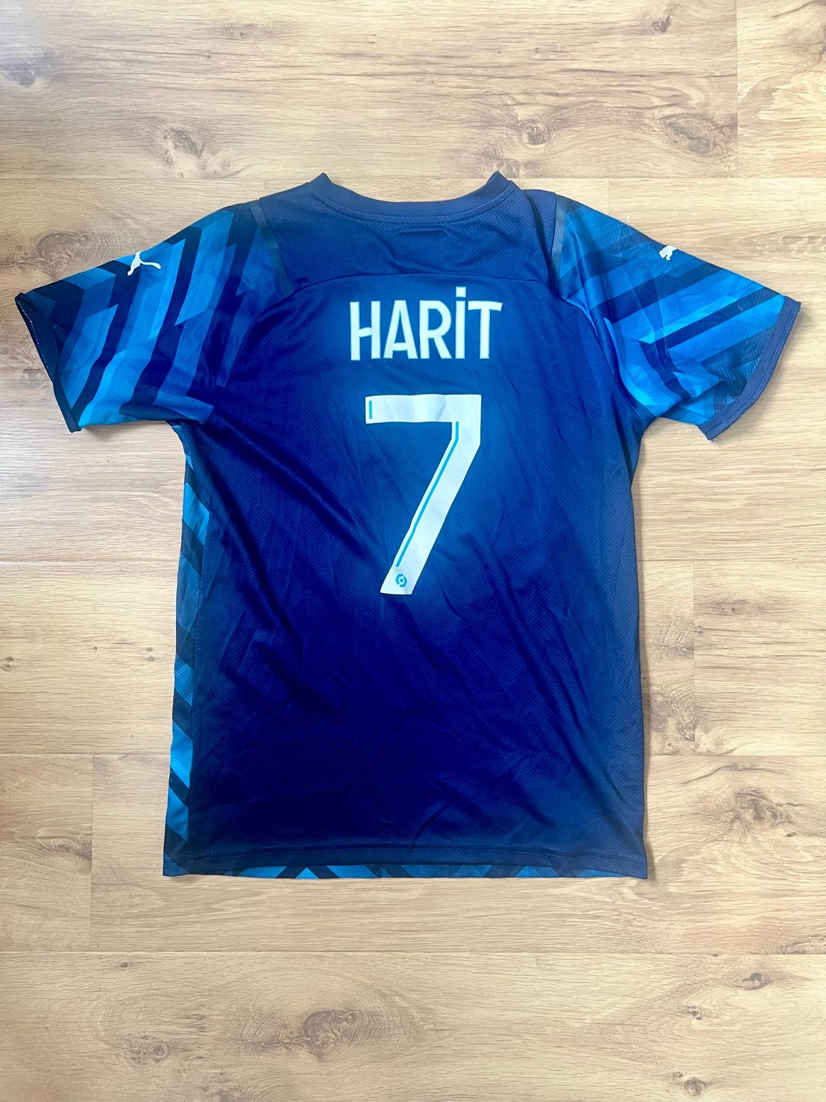 Olympique Marseille voetbalshirt maat S - Harit 7, Ophalen of Verzenden, Gedragen, Maat 46 (S) of kleiner, Blauw