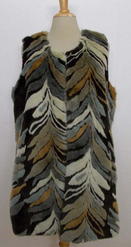 Apart lang faux fur kleurtjes vest/gilet van Rino & Pelle!40, Kleding | Dames, Verzenden, Zo goed als nieuw, Maat 38/40 (M), Meerkleurig