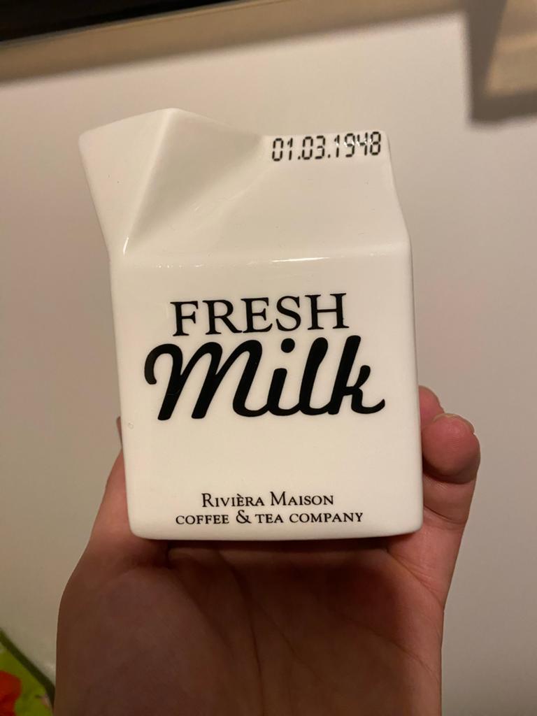 Riviera Maison Fresh Milk kan melk kan, Ophalen of Verzenden, Wit, Steen/keramiek, Landelijk