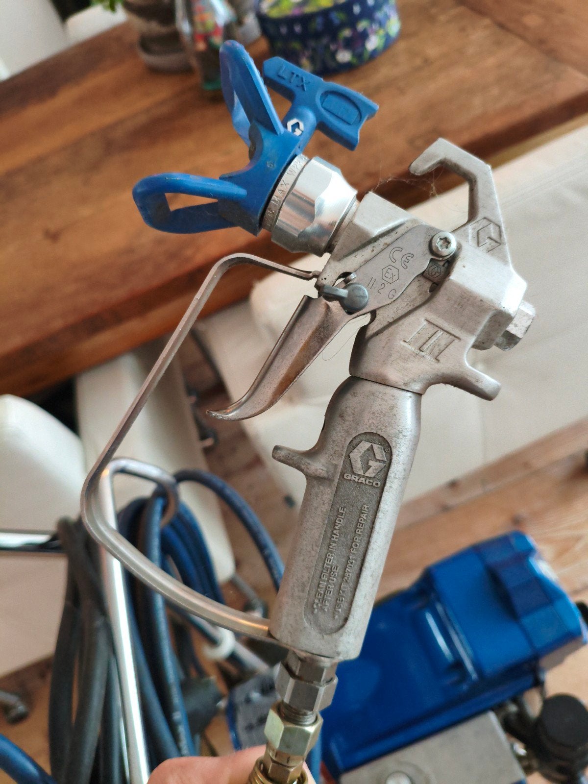 Graco Ultra 595 Airless Verfspuit 110V met Trafo - Defect, Ophalen, Zo goed als nieuw, Verfspuit of Verfpomp
