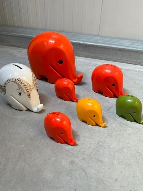 Drumbo spaarpotten 7x Luigi Colani design vintage retro 1963, Kunststof, Gebruikt, ., Ophalen of Verzenden