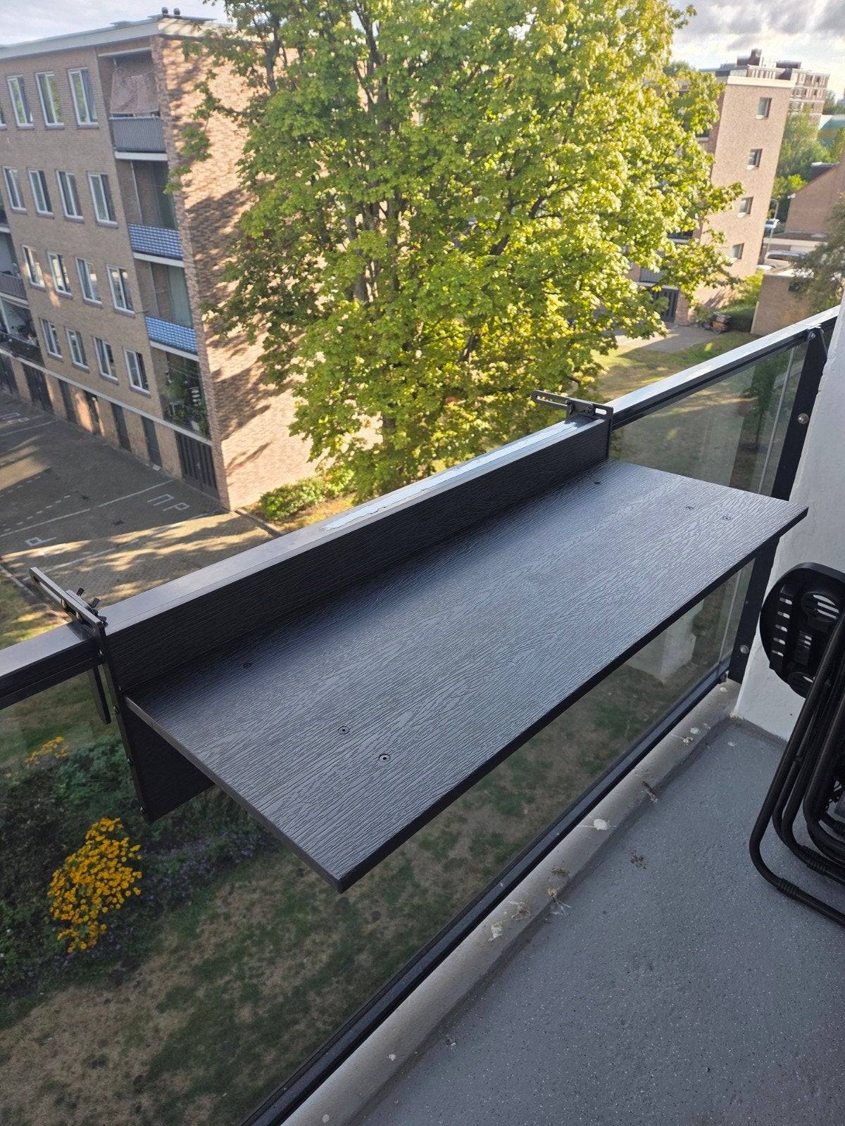 Balkontafel inklapbaar zwart 80cm breed - Nooit gebruikt, Ophalen, Nieuw, Rechthoekig