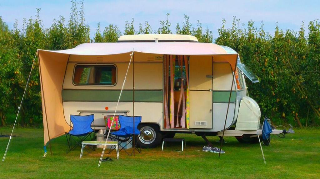 Retro Vintage Oldtimer Caravan De Reu, Caravans en Kamperen, Overige merken, Luifel, Vast bed, Treinzit