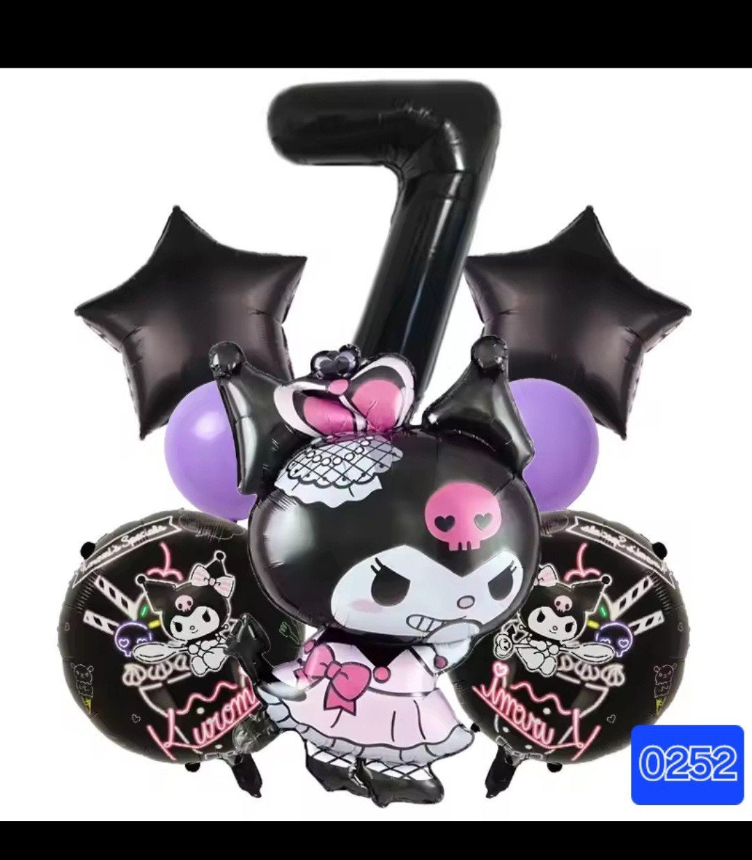 Kuromi Verjaardagsballonnen Set - Nummer 7, Ophalen, Nieuw, Feestartikel, Verjaardag