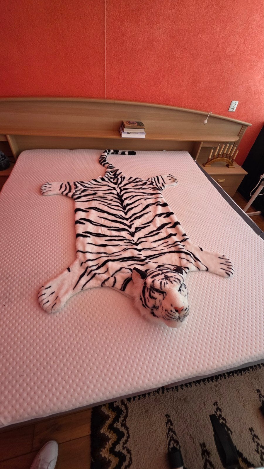 Witte tijger pluche vloerkleed / decoratie, Kinderen en Baby's, Ophalen, Kleed of Kussen