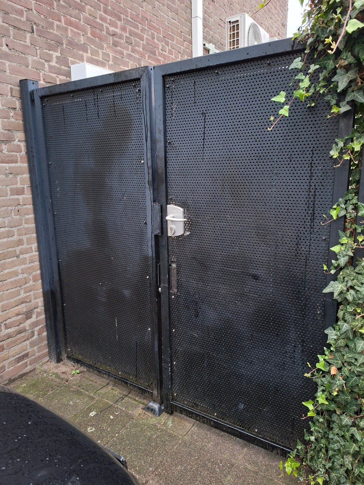 Grijze aluminium poort - Duurzaam en stijlvol, Tuin en Terras, Ophalen, Gebruikt, Aluminium, 200 cm of meer