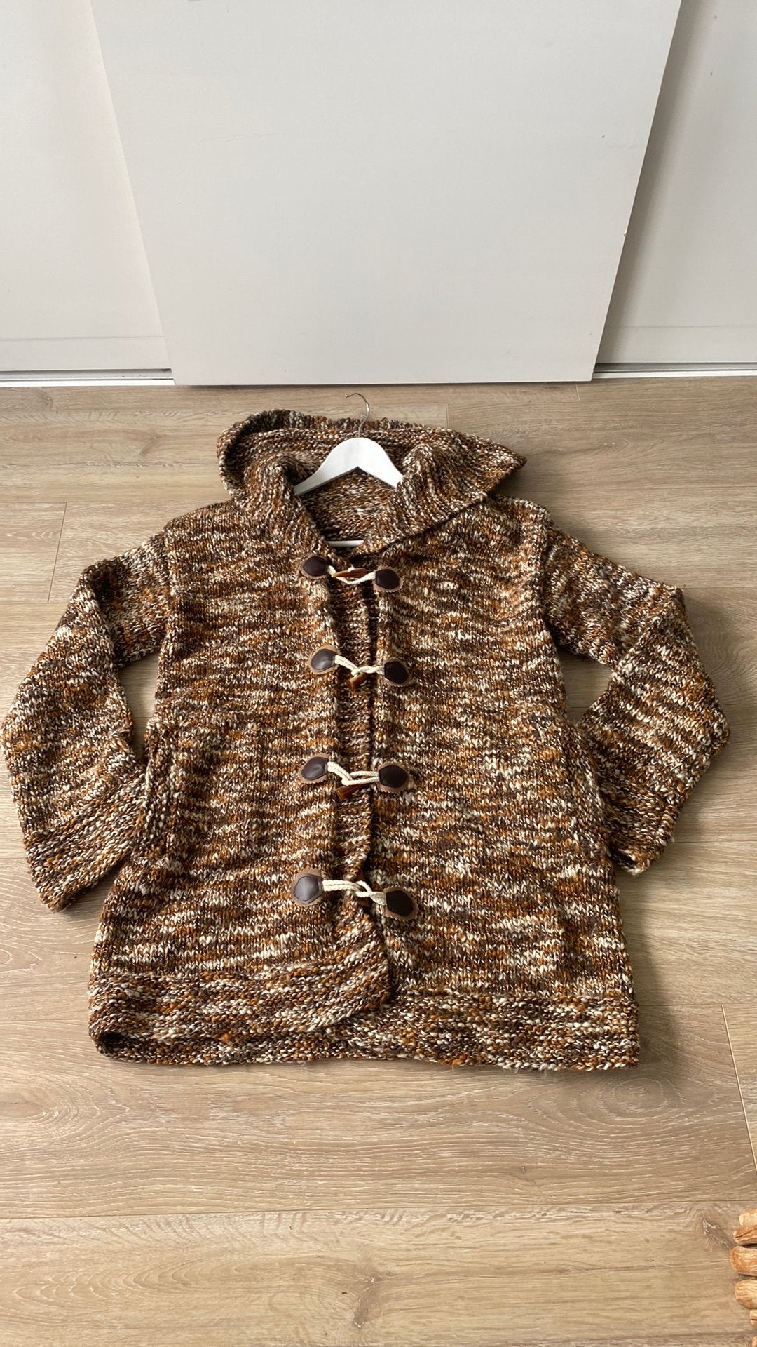Wollen ‘houtje touwtje ‘ vest . Mannen L, Ophalen of Verzenden, Gedragen, Maat 52/54 (L), Bruin