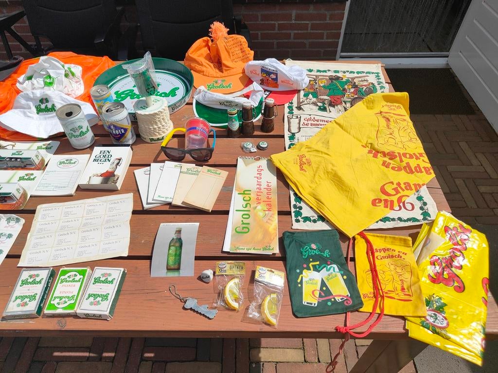 Grote collectie Grolsch merchandise en verzamelobjecten, Verzamelen, Ophalen of Verzenden, Gebruikt, Overige typen