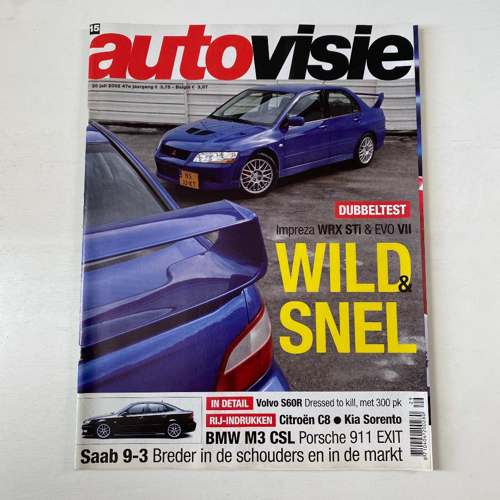 Autovisie 15 2002 : Mitsubishi Evo 7 - Subaru Impreza, Ophalen of Verzenden, Gelezen, Mitsubishi