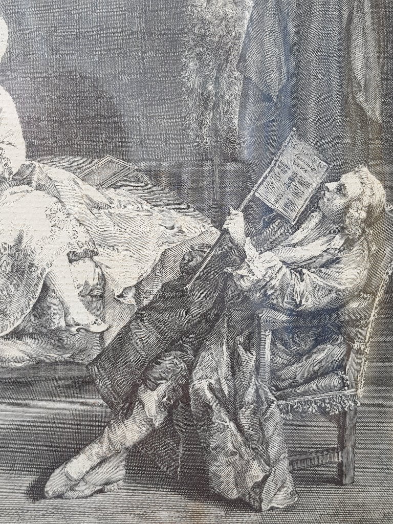Mooie originele antieke ingelijste gravure uit Frankrijk., Dagelijks leven, Ingelijst, 1800 - 1899, Ophalen of Verzenden