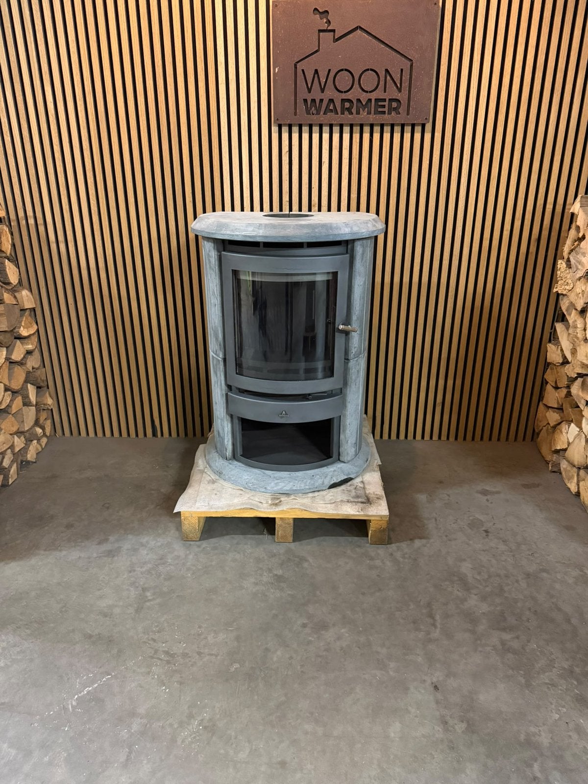 26112 Speksteenkachel Barbas eco 500, Huis en Inrichting, Ophalen, Info@woonwarmer.nl, Gebruikt, Houtkachel