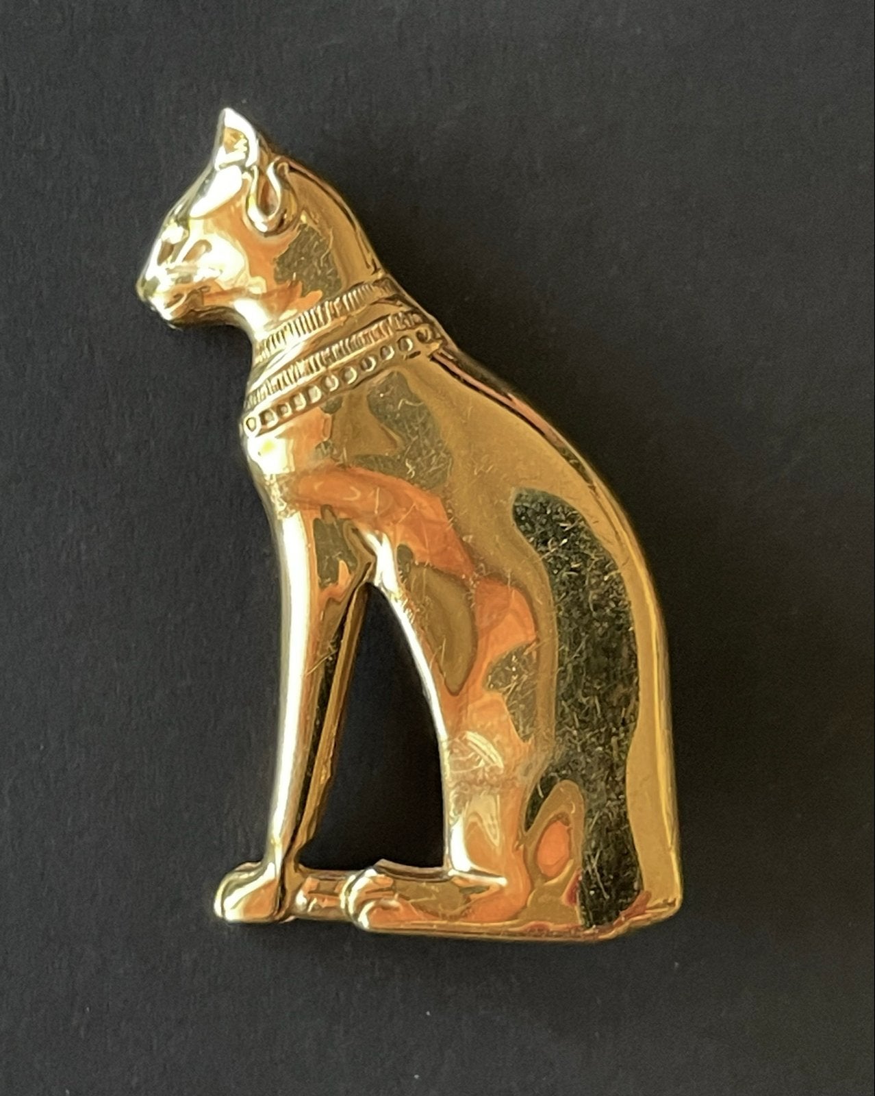 Vintage Gouden Kat Broche British Museum, Overige materialen, 4 tot 7 cm, Gebruikt, Verzenden