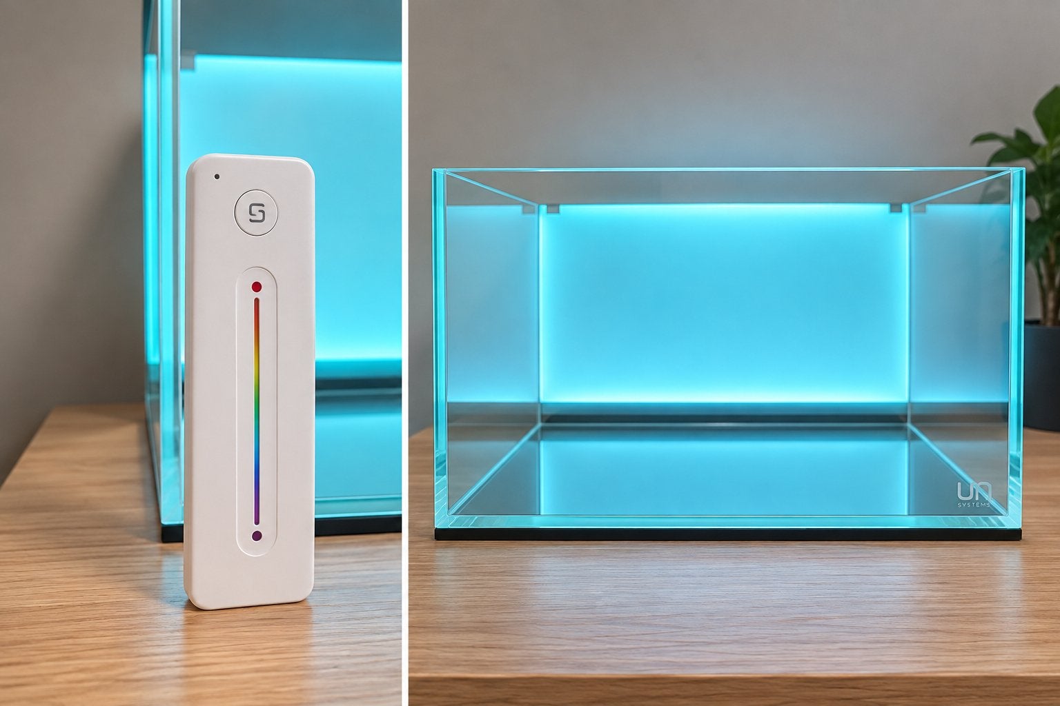 UNS 5N Aquarium met UNS Atmos Background light, Ophalen, Zo goed als nieuw, Verlichting of Verwarming