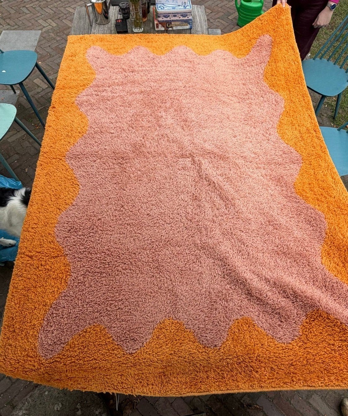 Osborne wollen vloerkleed oranje / roze 160 x 230, Ophalen, 150 tot 200 cm, 200 cm of meer, Zo goed als nieuw