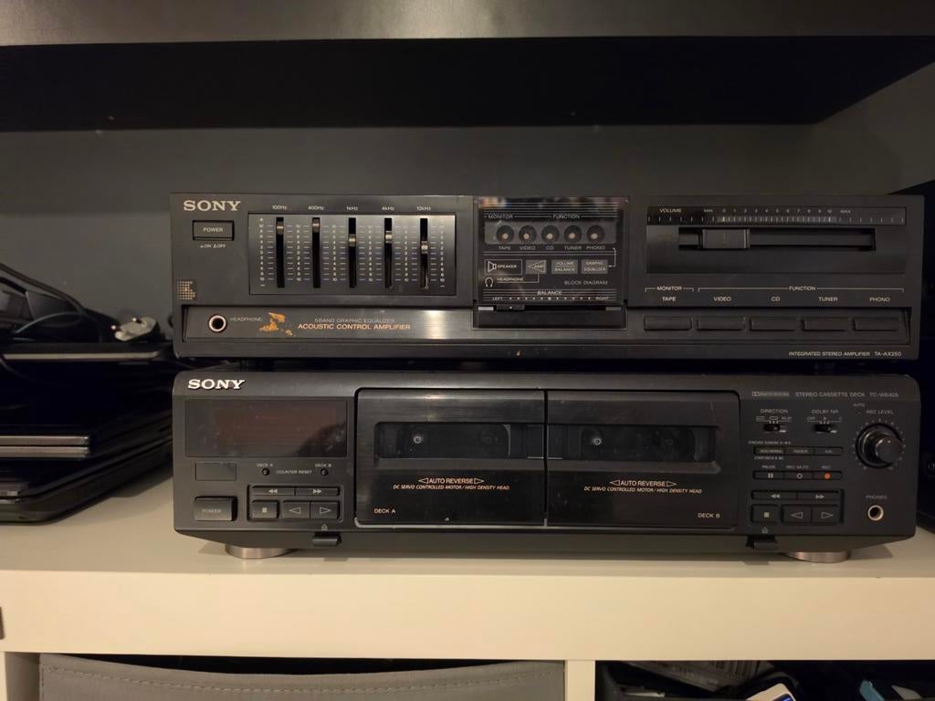 Sony Stereo Set: Versterker & Dubbel Cassettedeck, Audio, Tv en Foto, Stereo-sets, Gebruikt, Cassettedeck, Sony, Losse componenten