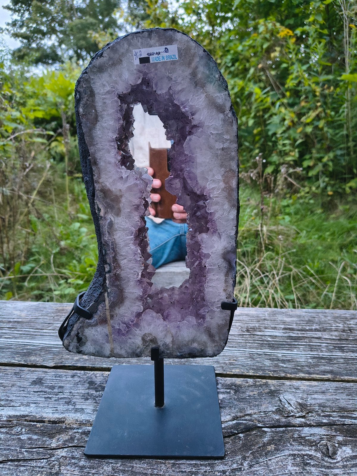 Amethist spiegel portal 4,2 kilo, 41,5x20x4,5 cm, Ophalen of Verzenden