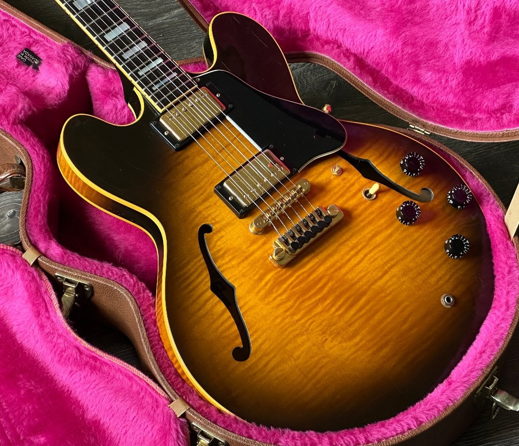 1990 Gibson ES-347 Flamed Maple Body Tobacco Burst, Muziek en Instrumenten, Snaarinstrumenten | Gitaren | Elektrisch, Ophalen of Verzenden