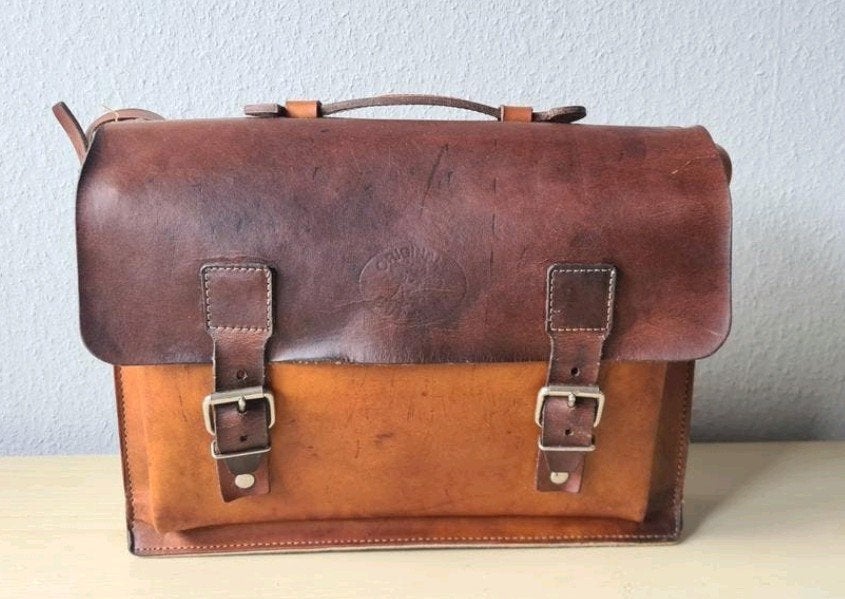 Vintage leren tas. Original Buffalo. ZGAN!, Ophalen of Verzenden, Zo goed als nieuw, Bruin, Leer