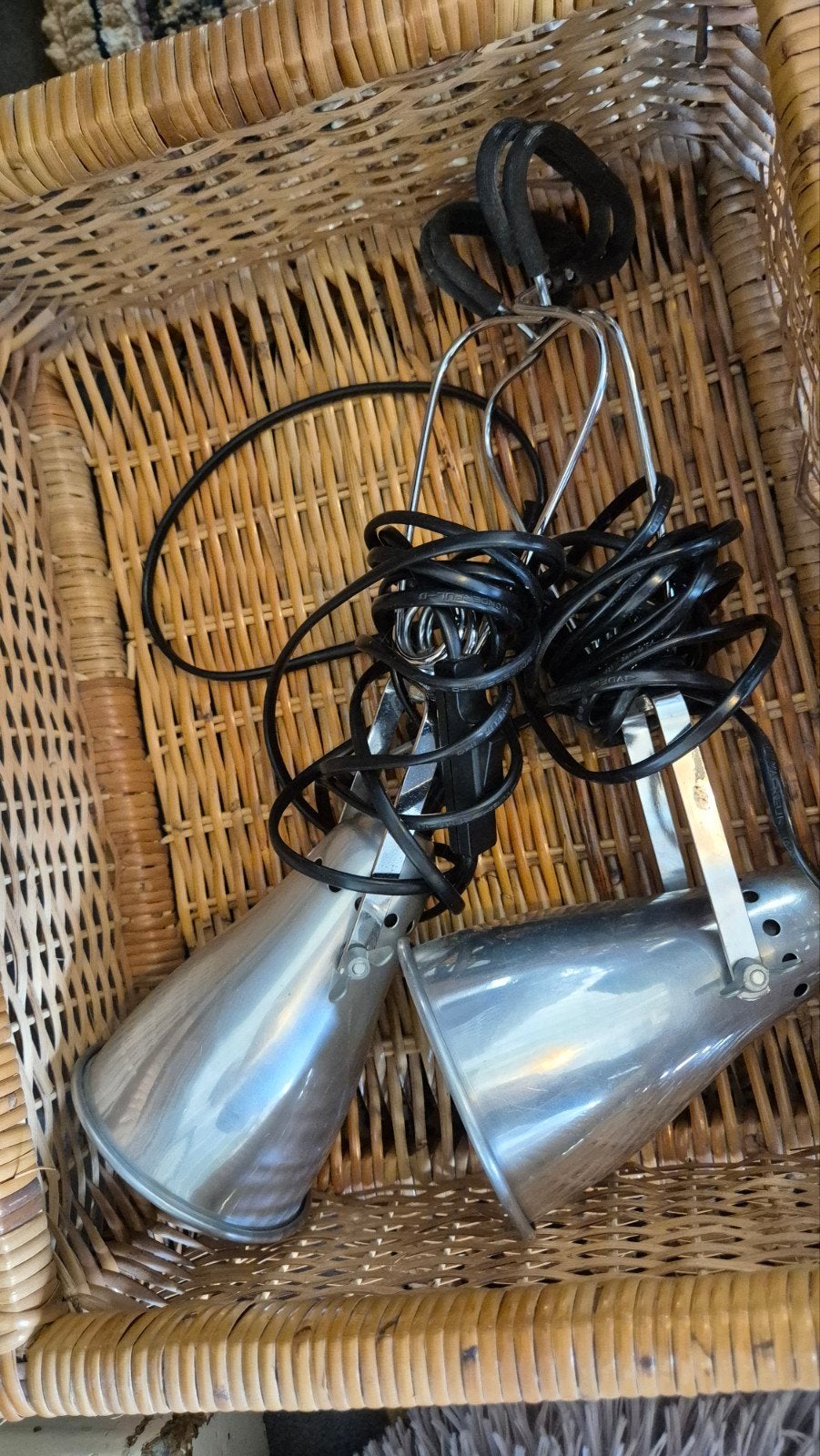 Set van 2 ikea metalen spotjes met klem, Overige merken, Gebruikt, Ophalen of Verzenden, Zilver