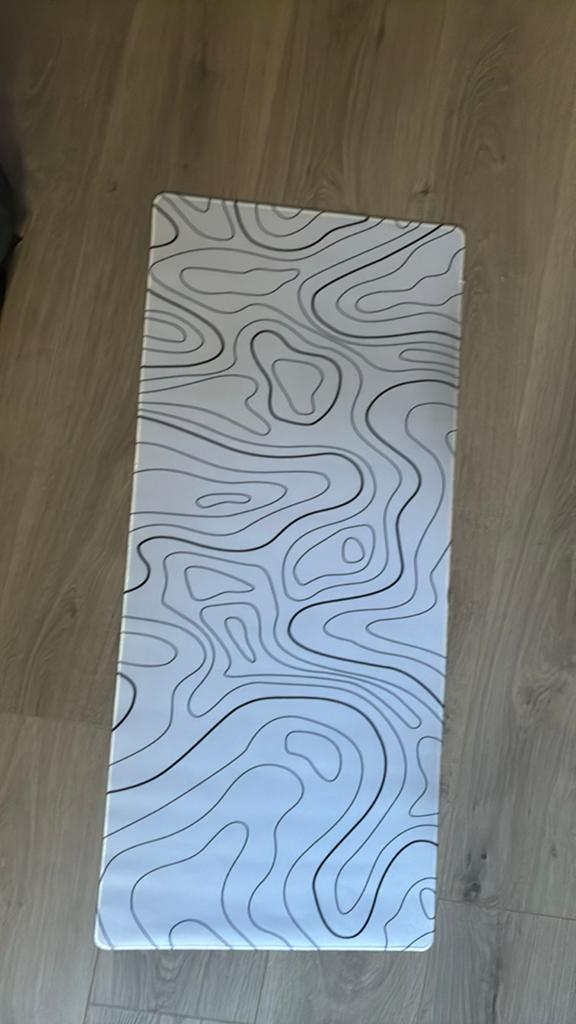 Witte Muismat met Zwarte Strepen - 41x90 cm, Computers en Software, Muismatten, Ophalen, Gaming muismat, Gebruikt