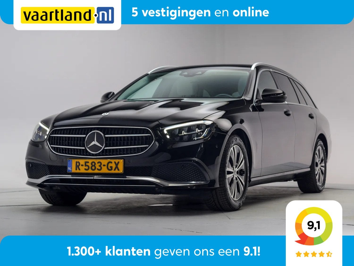 Mercedes-Benz E-Klasse ESTATE 200 Luxury Aut. [ LED Leder Na, Gebruikt, 4 cilinders, Zwart, 1695 kg