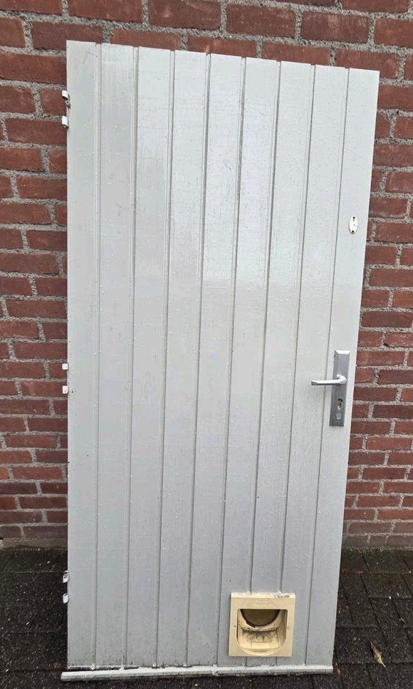 Buitendeur, bergingsdeur 92x201x4,5 cm, Doe-het-zelf en Verbouw, Deuren en Horren, Ophalen, 80 tot 100 cm, 200 tot 215 cm, Hout