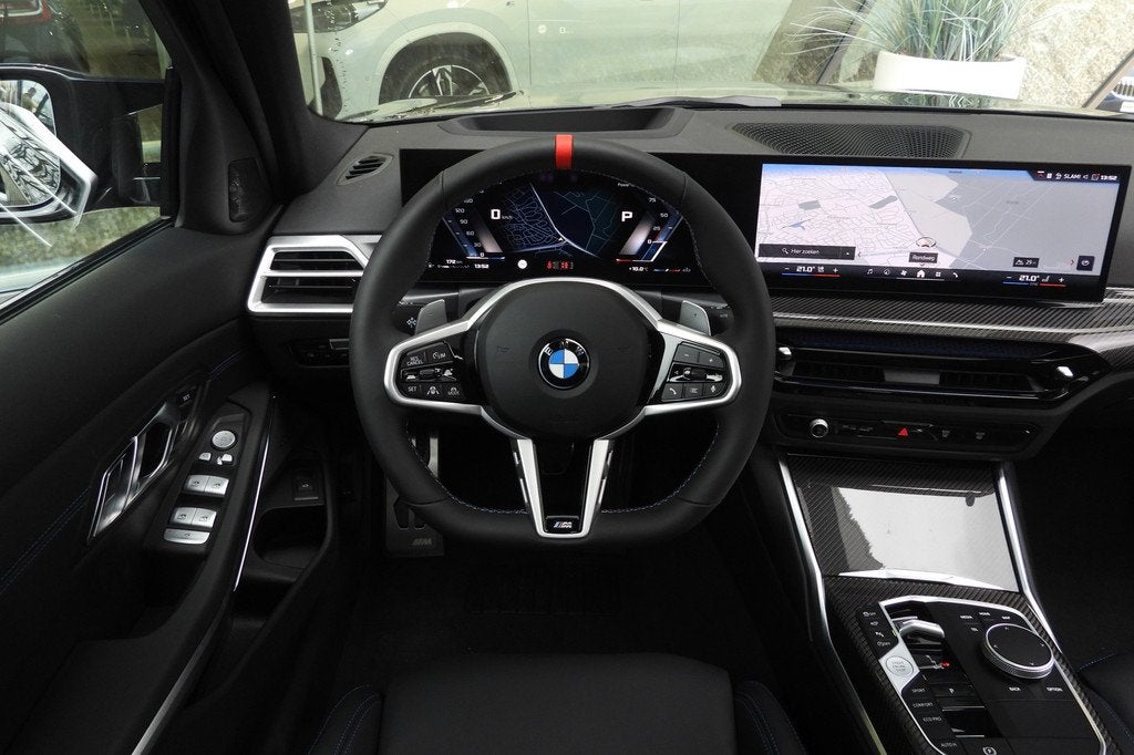 BMW 3 Serie M340i xDrive Automaat / Schuif-kanteldak / Trekh, Auto's, BMW, Zwart, Leder, Bedrijf, Automatische klimaatregeling