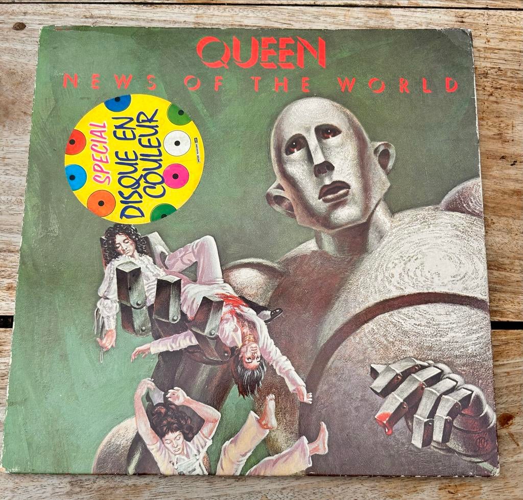 Queen - News of the World 1977 Franse persing groen vinyl, Colored vinyl, Ophalen of Verzenden, 12 inch, 1970 - 1979