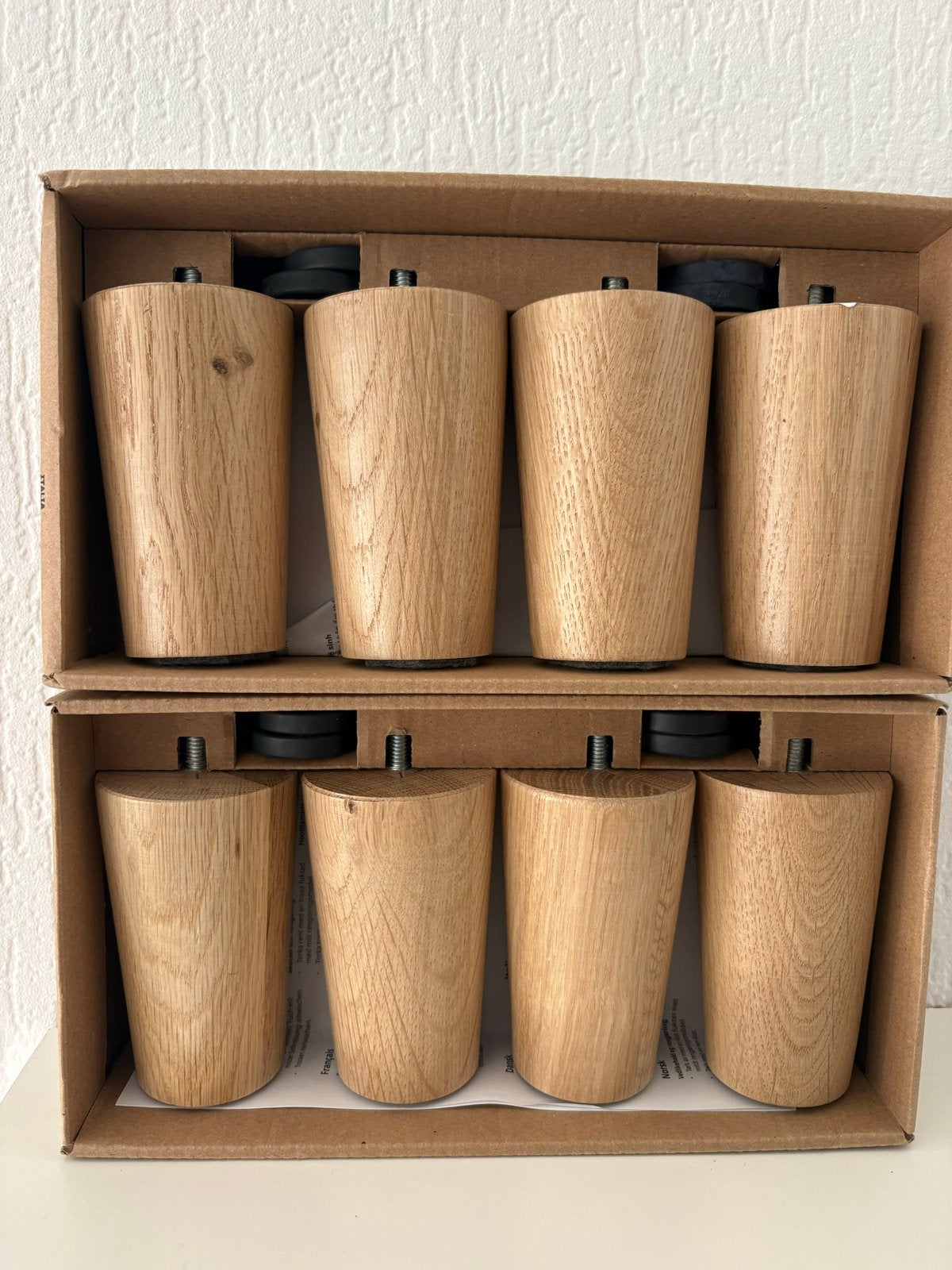 8x Houten meubelpoten - Nooit gebruikt, Huis en Inrichting, Verzenden, Nieuw