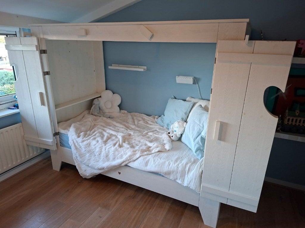 Lief! Saar bedstee kinderbed | 206 x 95 cm | prachtig bed, Ophalen, 85 tot 100 cm, Gebruikt, Matras