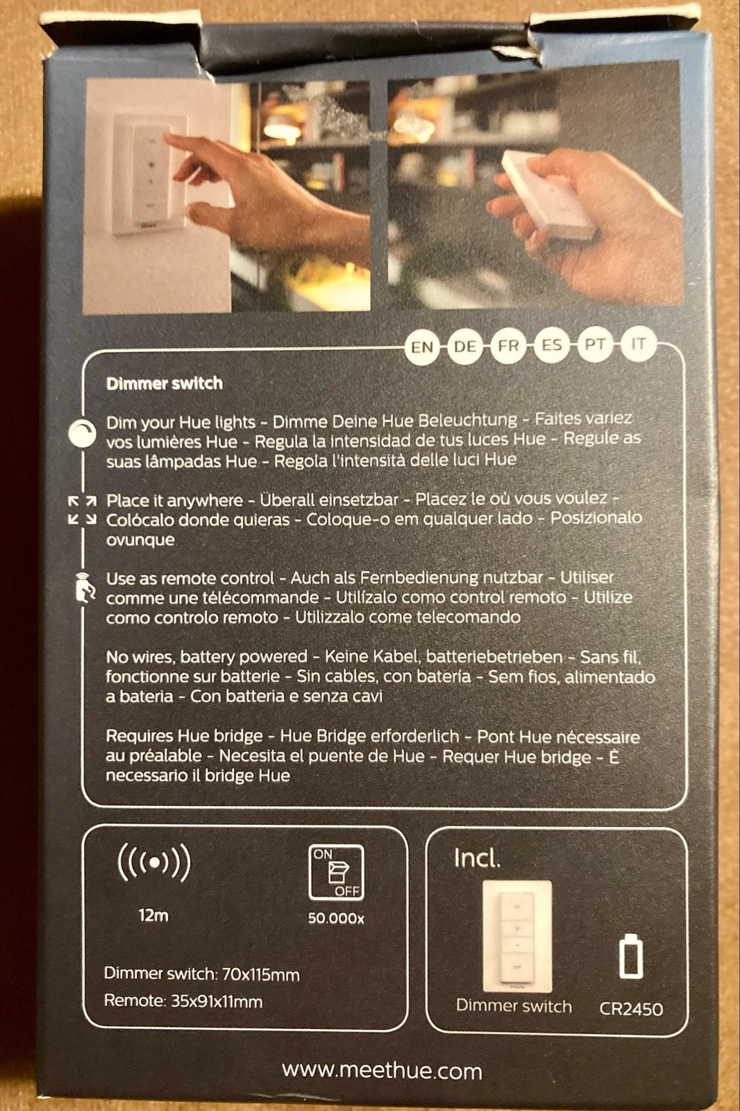 Philips Hue Dimmer Switch - Draadloze Lichtregeling, Wit, Kunststof, Nieuw, Ophalen of Verzenden