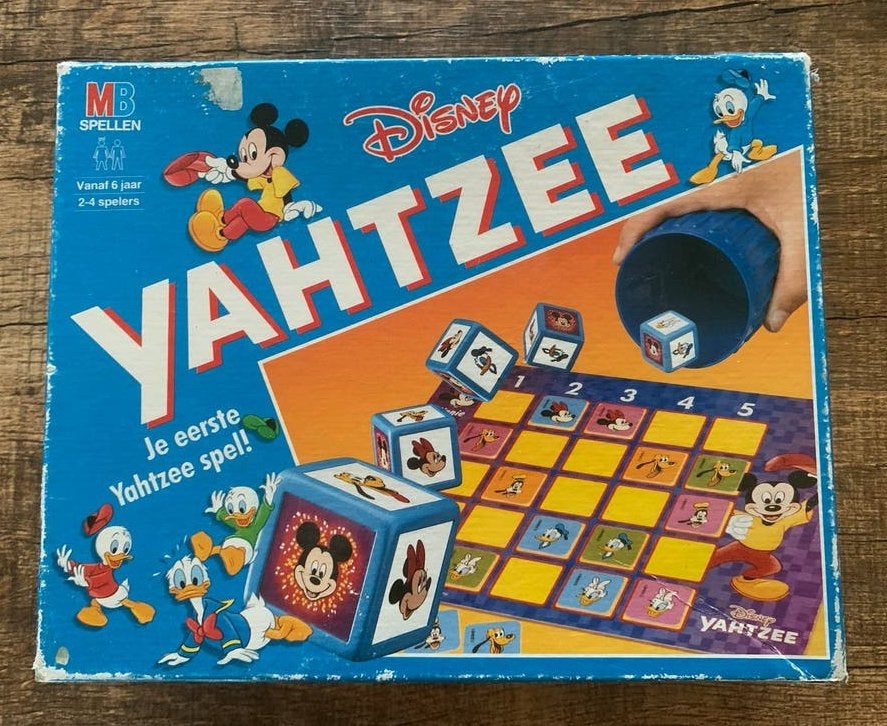 Disney Yahtzee (MB Spellen, 1992) – Vintage kinderspel, Verzenden, Gebruikt