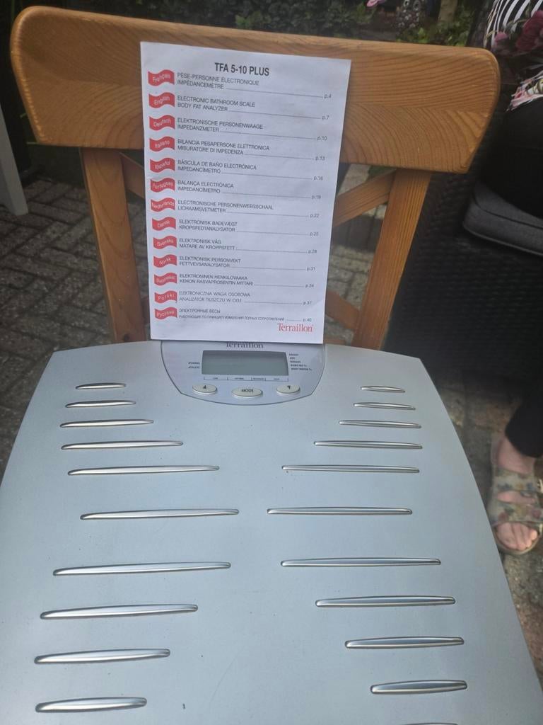 Terraillon TFA 5-10 Plus Personenweegschaal met vetmeter, 100 kg of meer, Ophalen of Verzenden, Personenweegschaal, Fijner dan 1 gram