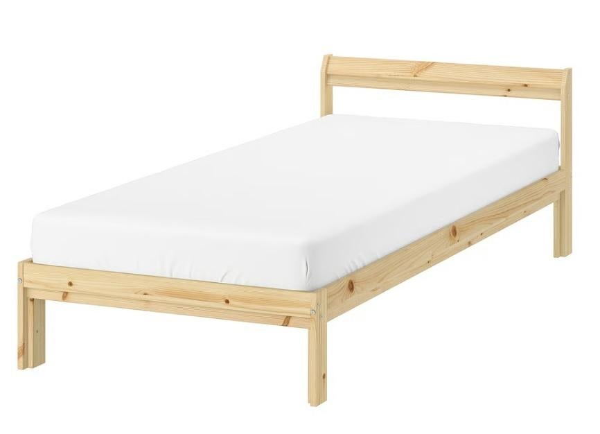 Ikea Bed NEIDEN LURÖY, Huis en Inrichting, Slaapkamer | Bedden, Ophalen, Eenpersoons, Wit, Zo goed als nieuw
