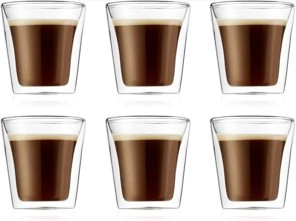 Bodum Dubbelwandige Glazen Canteen 100 ml - 6 Stuks, Ophalen of Verzenden, Nieuw