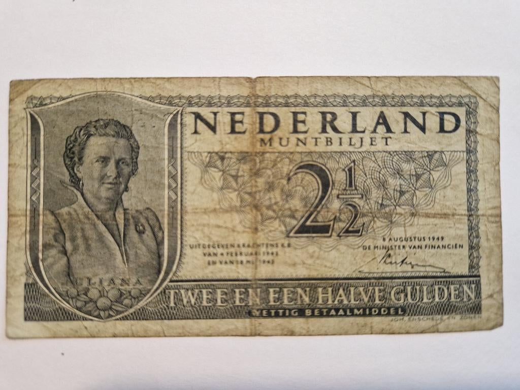 Biljet 2,5 gulden - Rijksdaalder biljet, Ophalen of Verzenden, 2½ gulden, Los biljet